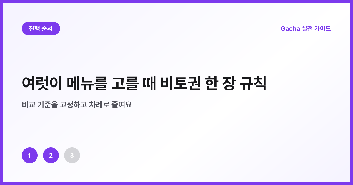 후보 수집, 동시 비토, 랜덤 선택의 세 단계