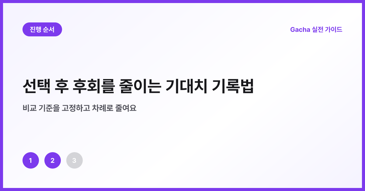 선택 전 세 문장과 경험 후 세 사실을 기록하는 흐름