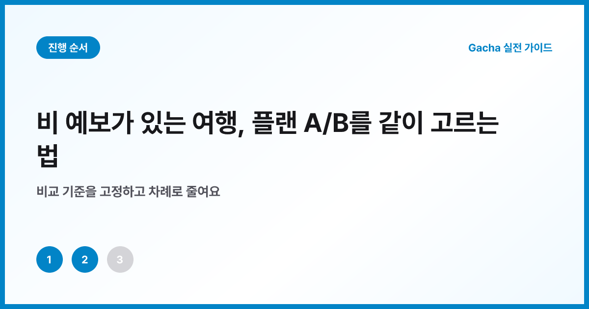 전날과 출발 전 예보 확인 흐름