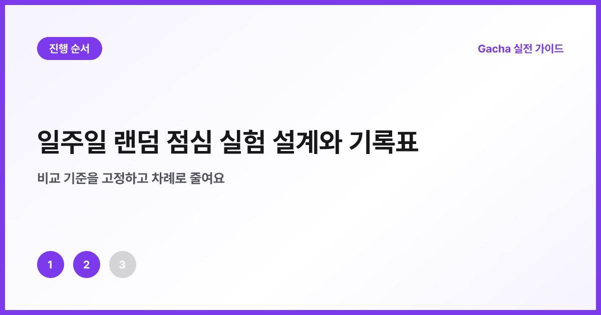 질문 설정 후보 고정 기록 해석의 실험 순서