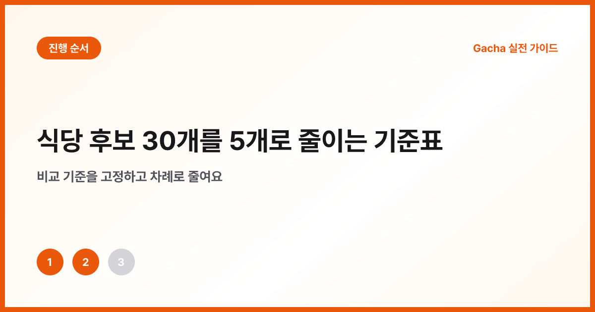 불가능 조건과 선호 조건을 나눈 2단계 절차